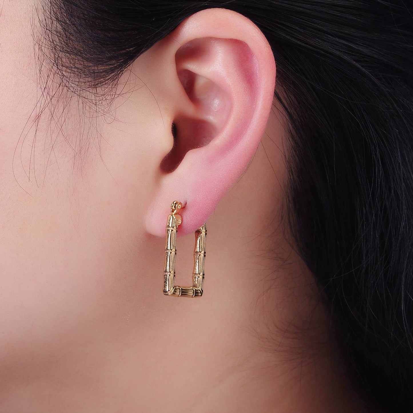 Bamboo Rectangle Earring