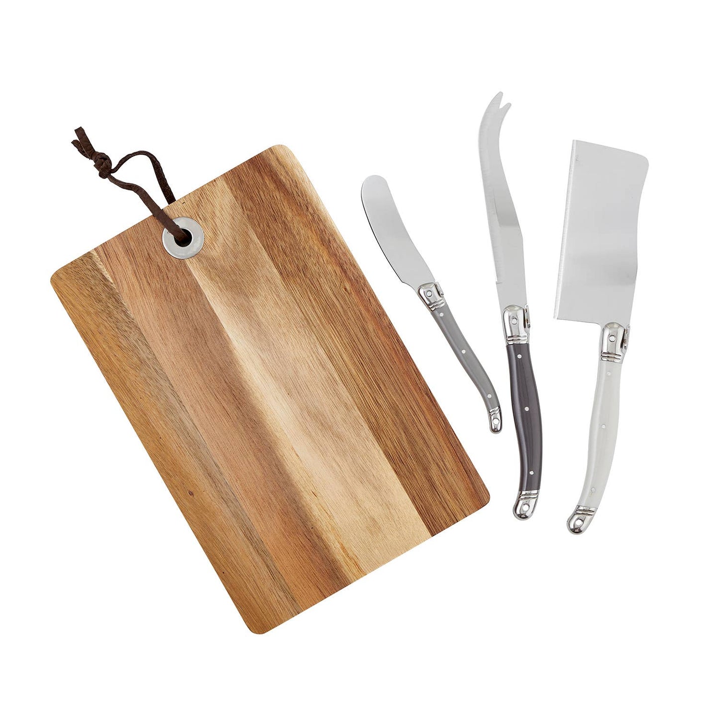 Acacia Wood Cheese Board with Knives Set