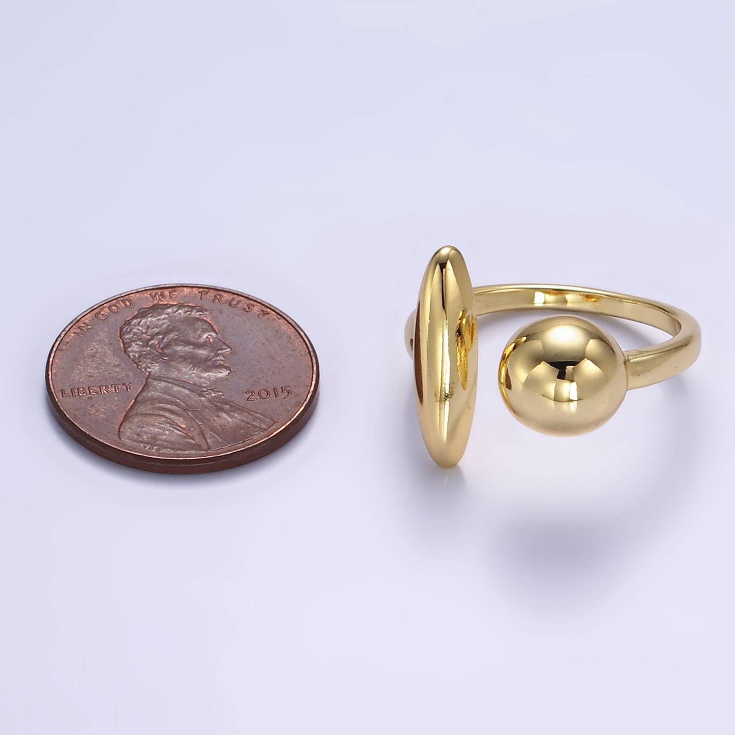 Round Sphere Shaped Wrapped Ring
