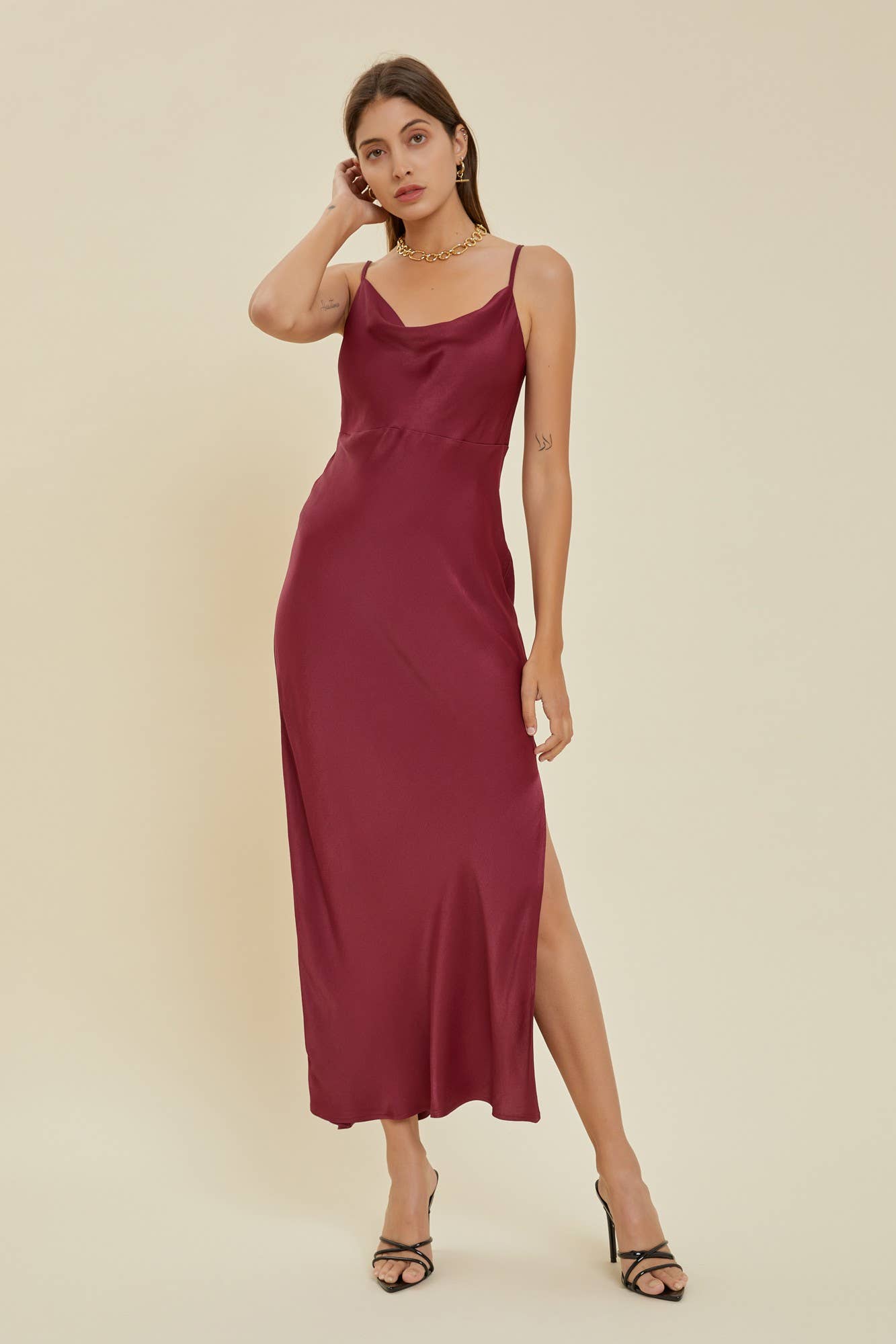 Cowl Neck Slip Dress
