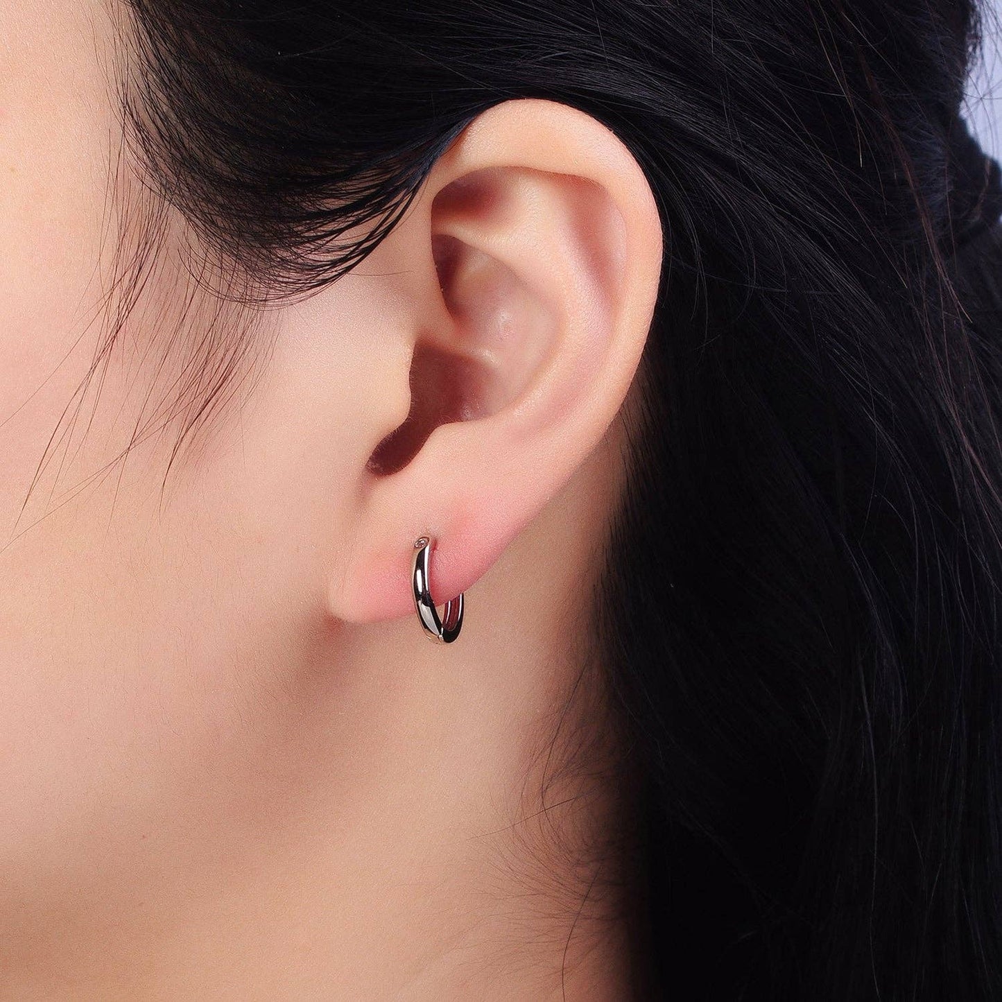 Minimalist Silver Huggie Earring