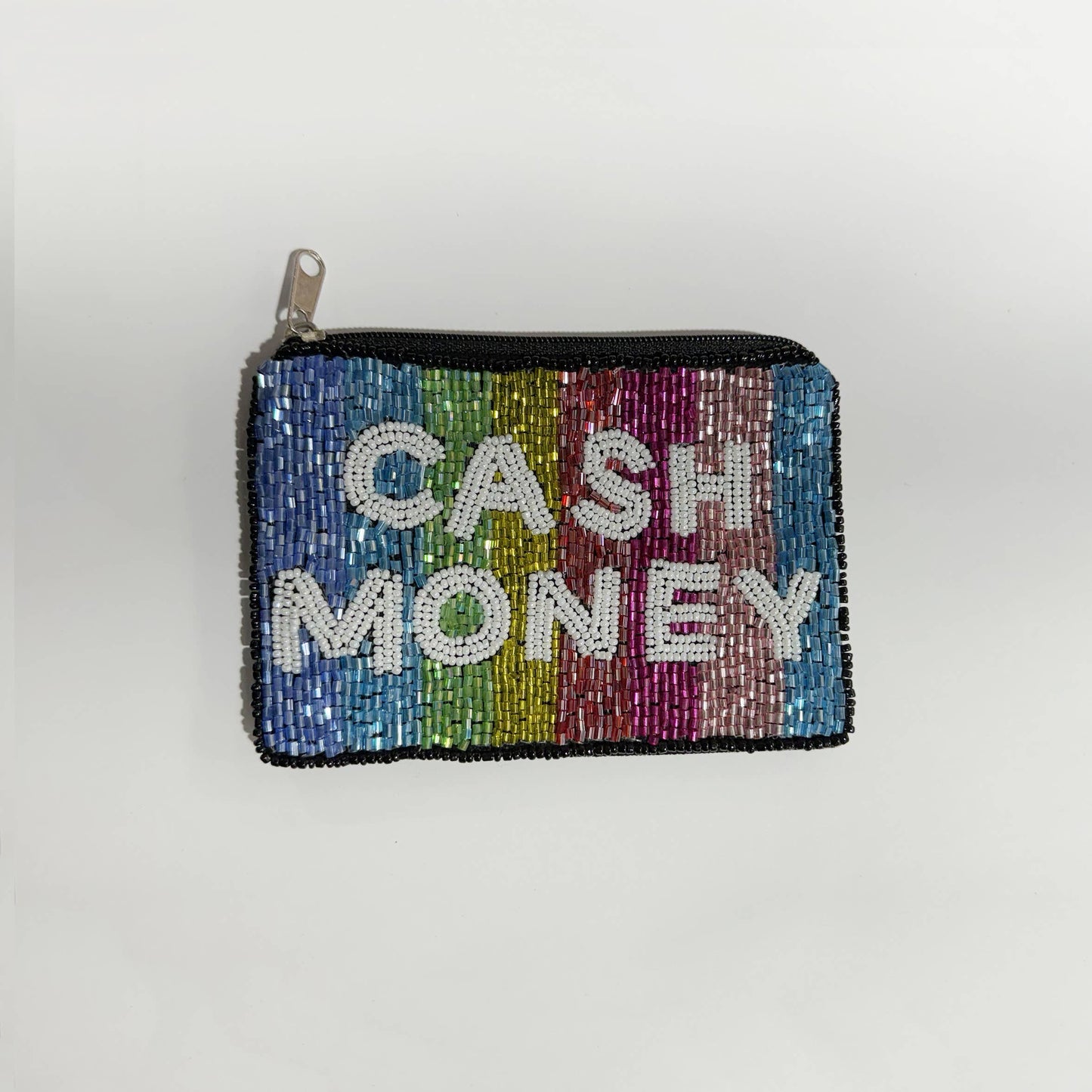 beaded coin purse- mini- CASH MONEY