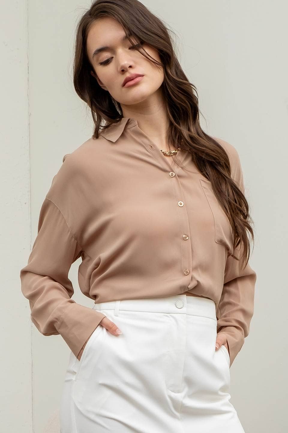 Strictly Business Button Down Top