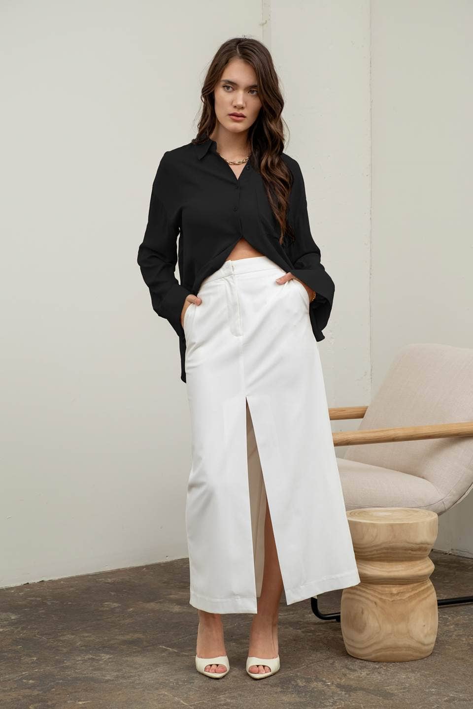 Strictly Business Button Down Top