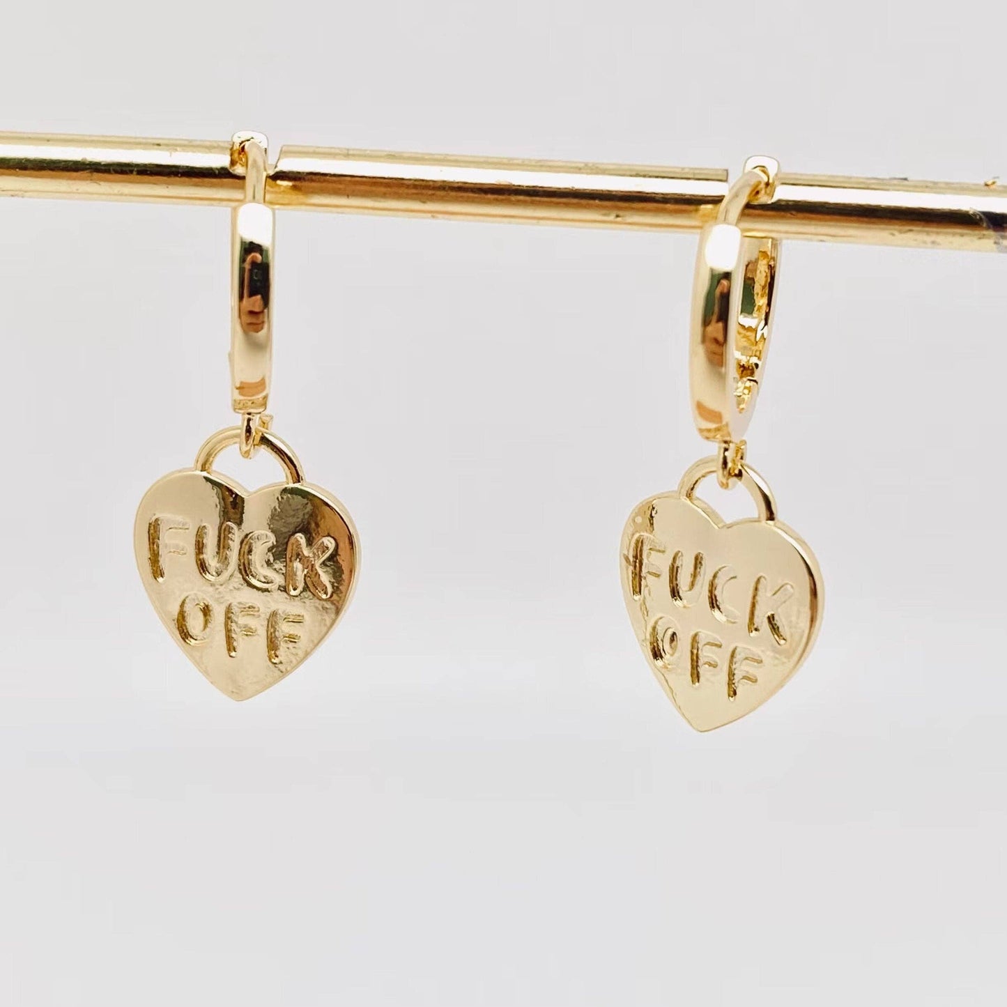 F*** Off Dangle Heart Earring