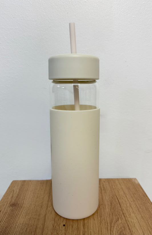 Tall Plastic Water Bottle with Straw