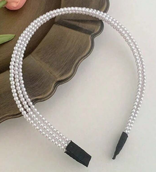 Three Strand Pearl Headband