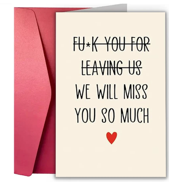 F You Farewell Card