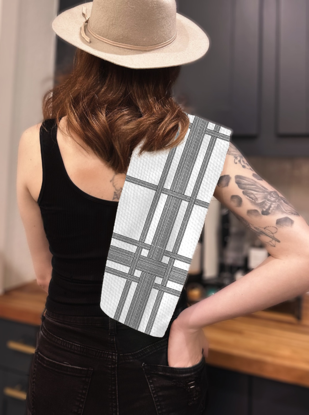 Plaid Stripe Illusion Tea Towel