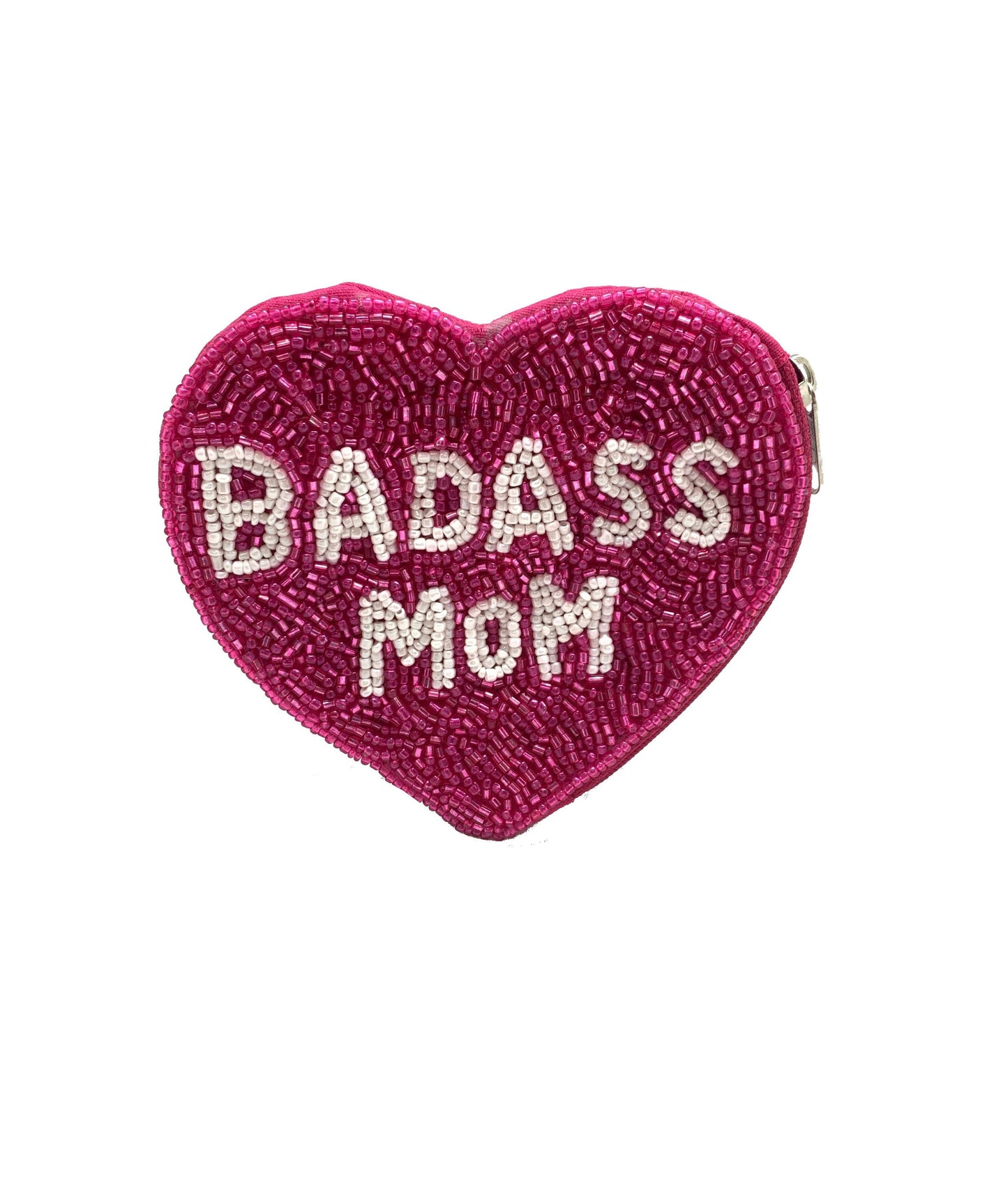 beaded coin purse- Mom Heart