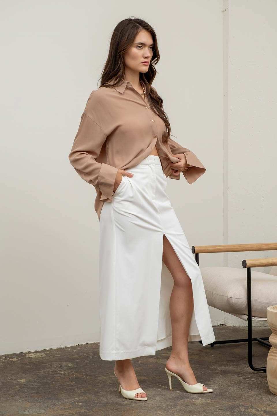 Strictly Business Button Down Top