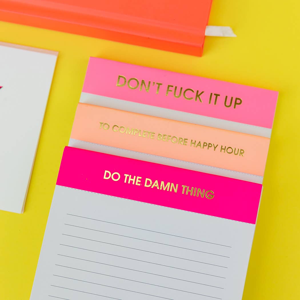 Don't Fuck It Up Notepad - Lined Notepad - Perforated Sheets - Pink