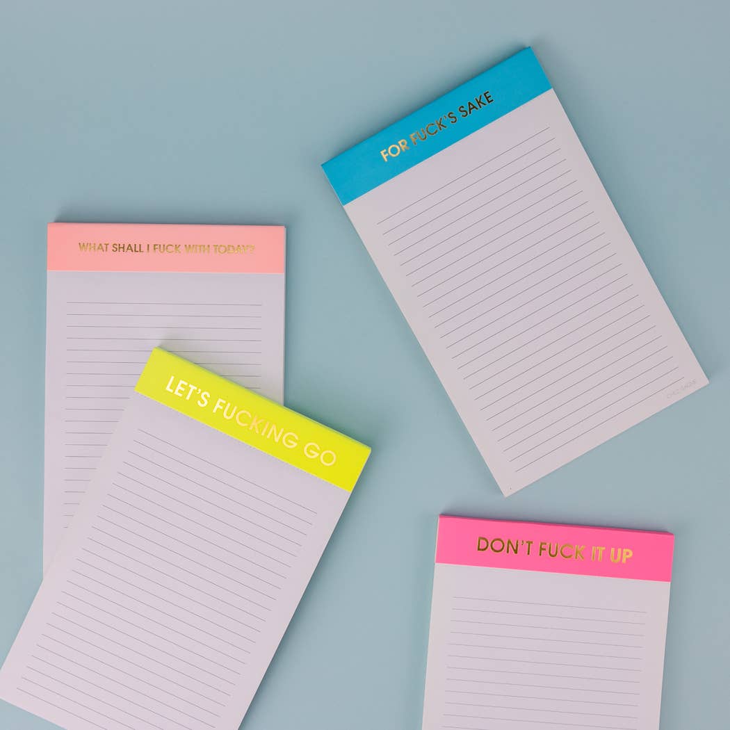 Don't Fuck It Up Notepad - Lined Notepad - Perforated Sheets - Pink