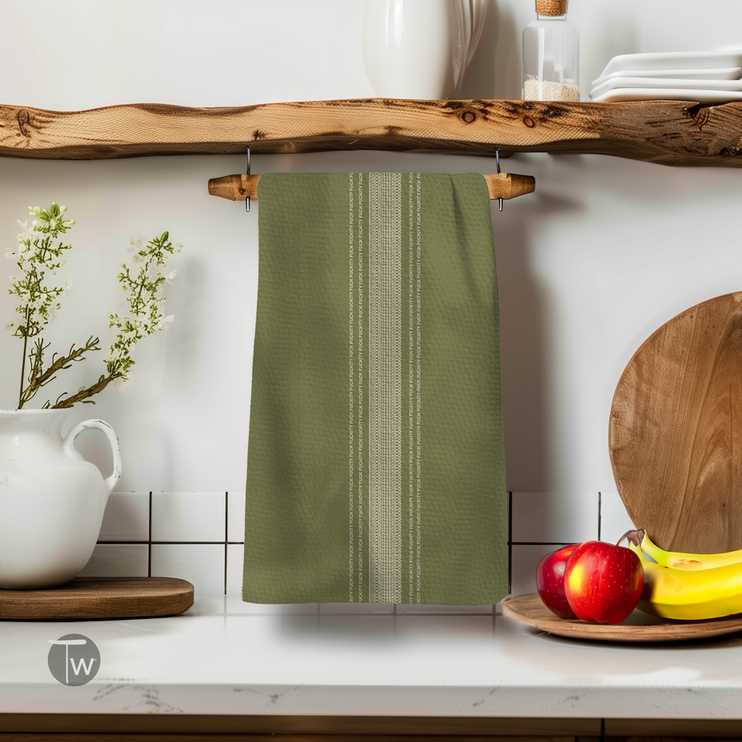 Green Illusion Tea Towel