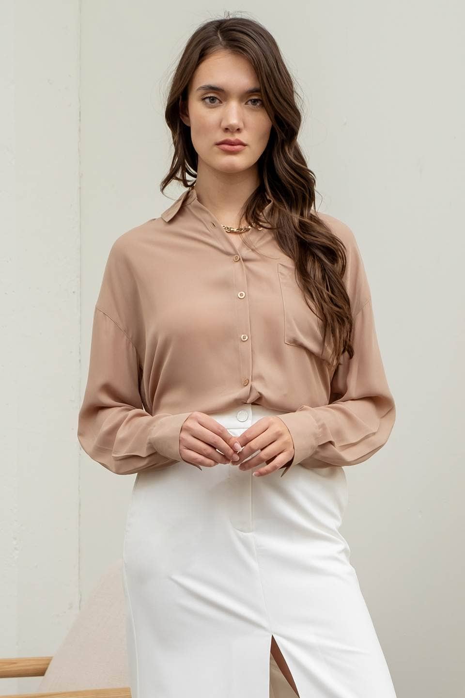 Strictly Business Button Down Top