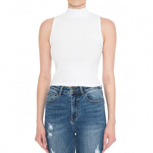 Ribbed Mock Neck Tank