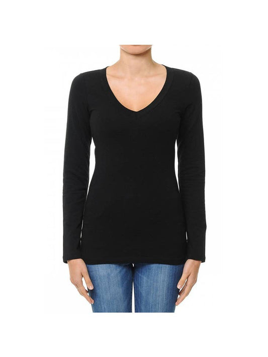 Basic V-Neck Long Sleeve Top