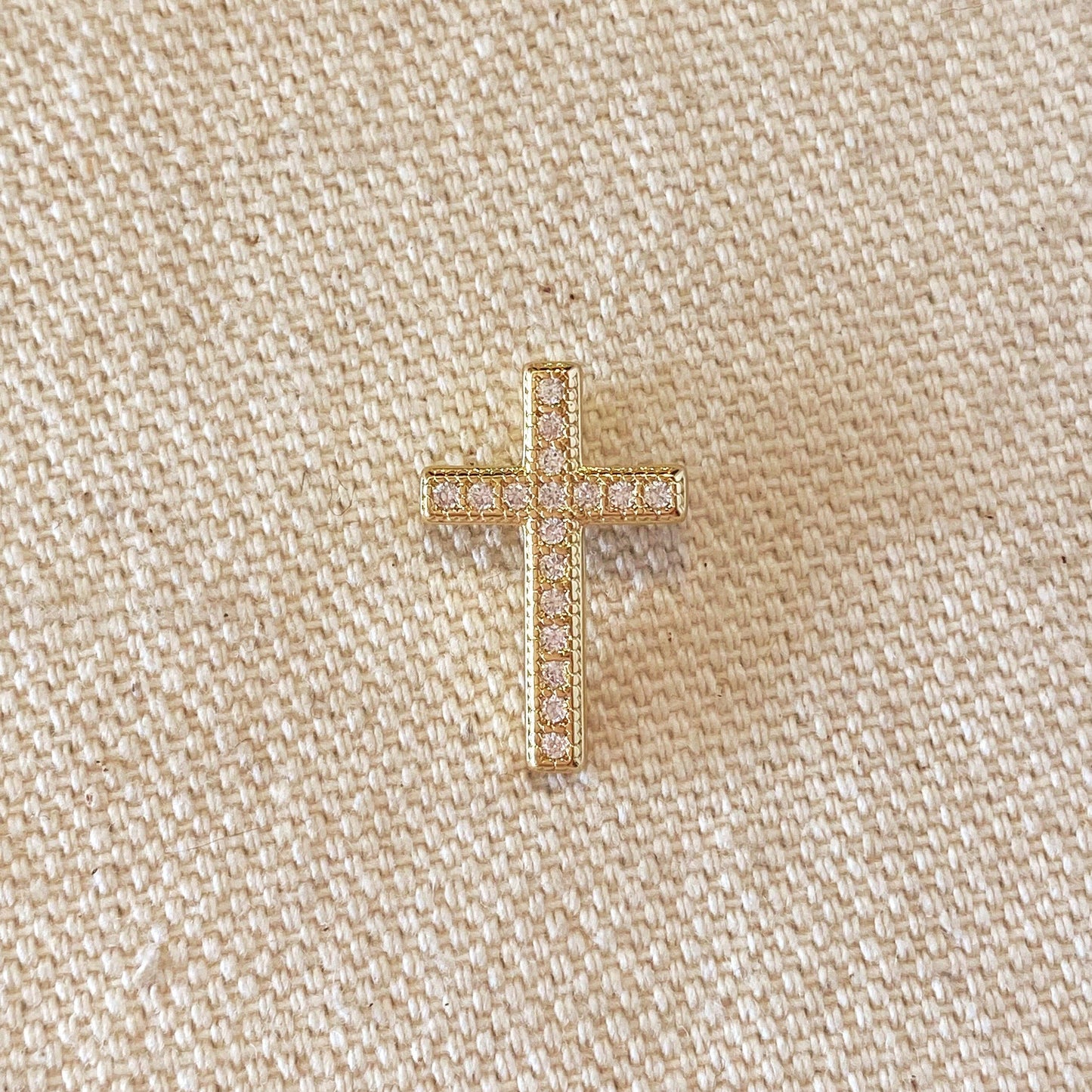 Cross Charm with Cubic Zircon Stones