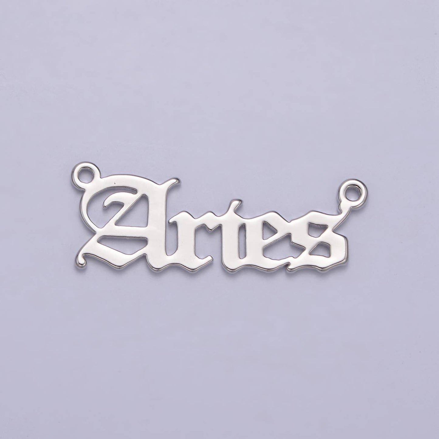 Silver Old English Font Astrology Zodiac Charms- Aries
