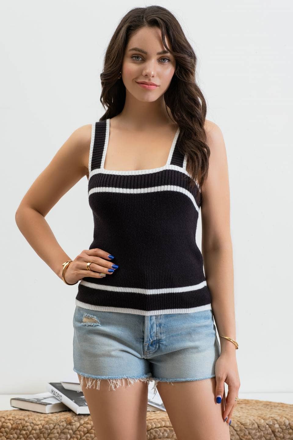 Over the Line Knit Top