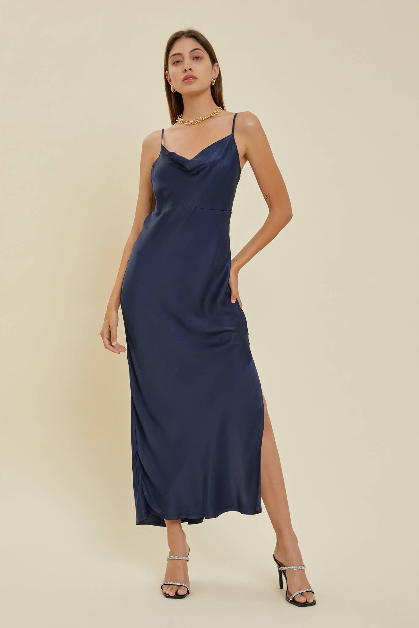 Cowl Neck Slip Dress