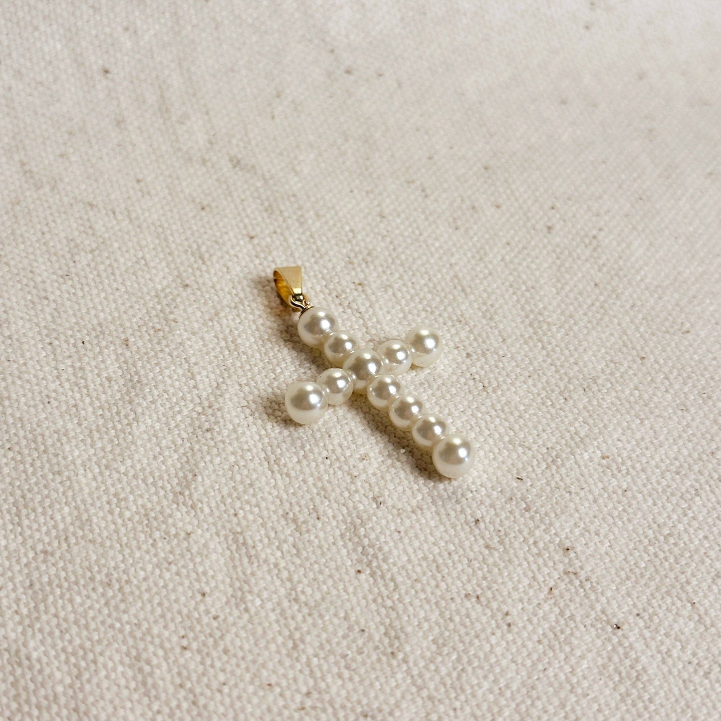 Pearl Cross Charm