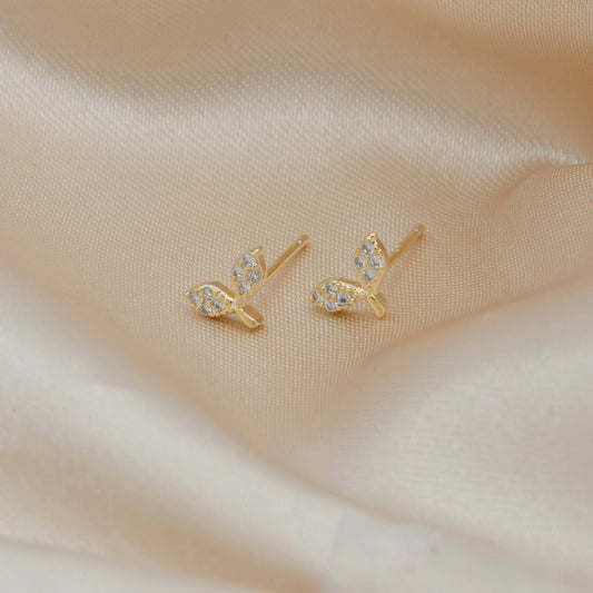 Crystal Leaf Earring