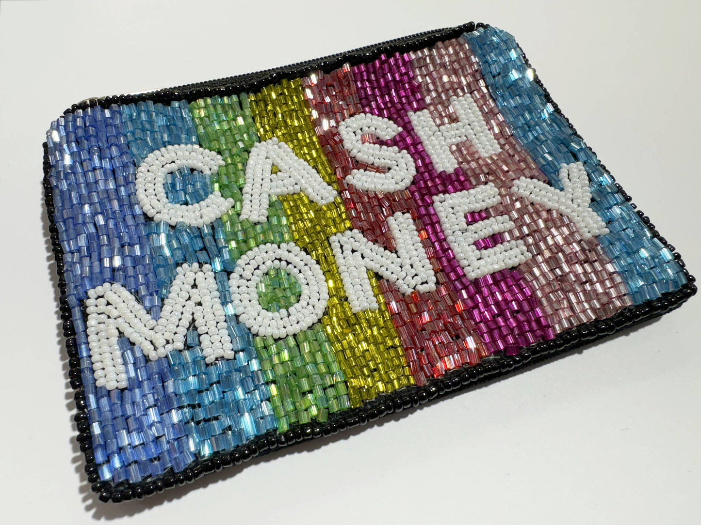 beaded coin purse- mini- CASH MONEY