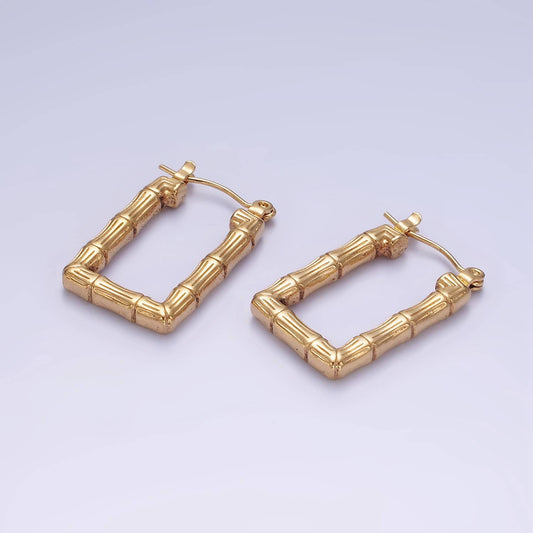 Bamboo Rectangle Earring