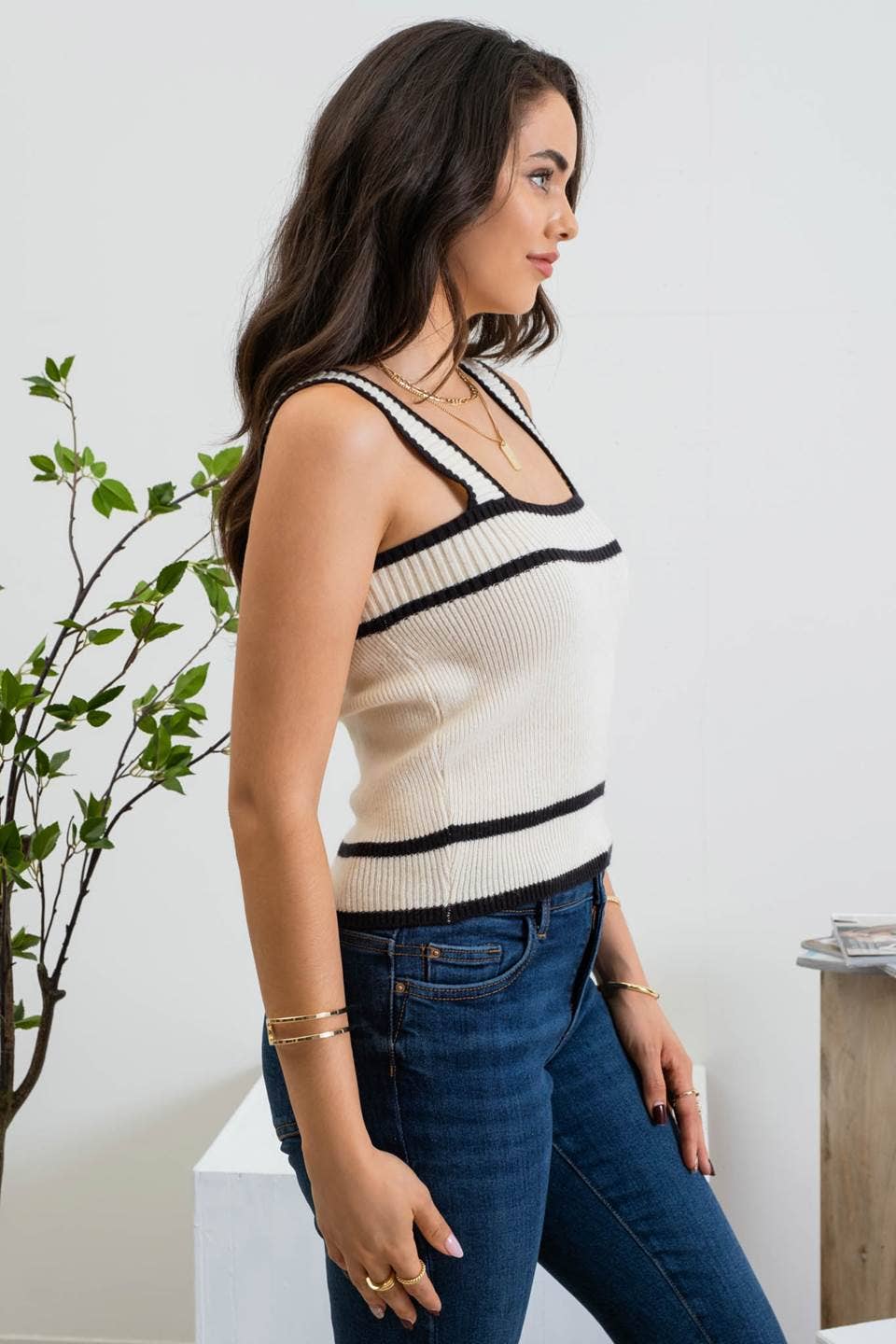 Over the Line Knit Top