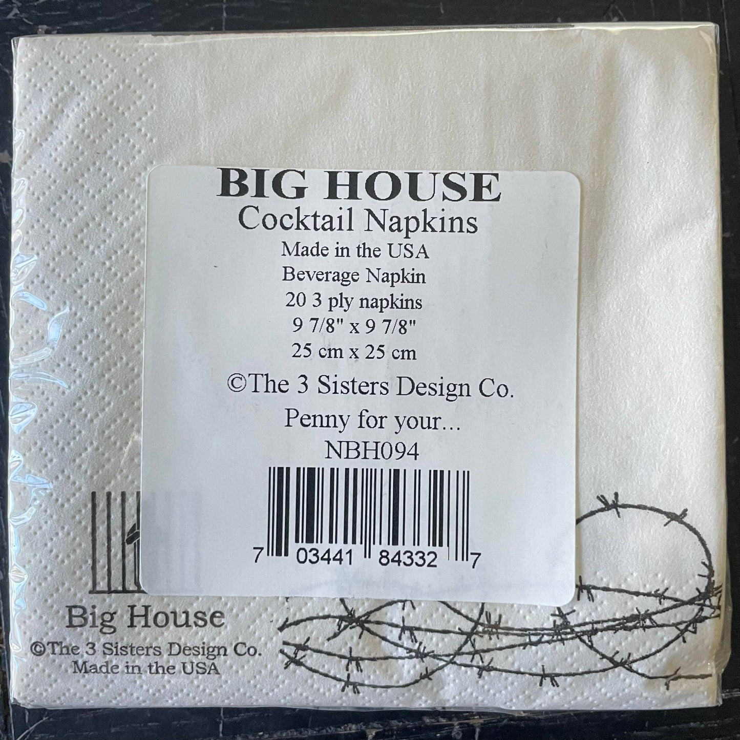 Big House Cocktail Napkins- Penny for your thoughts...