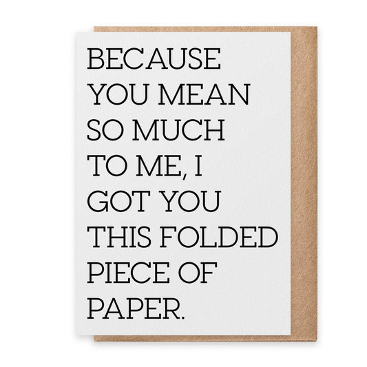 Folded Piece of Paper - Greeting Card