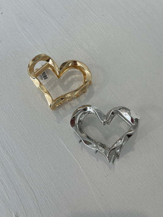 Heart Metal Claw Clip