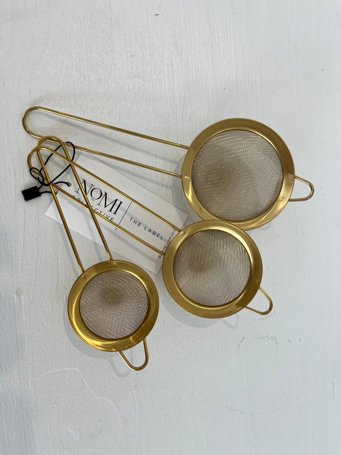Set of 3 Gold Bar Strainer