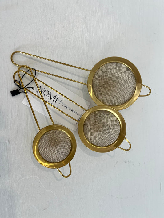 Set of 3 Gold Bar Strainer