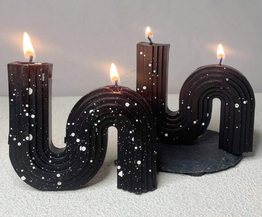 S Wave Speckled Candle