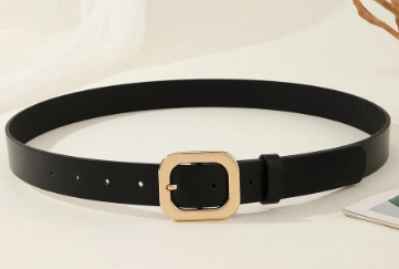 Leather Belt w/ Gold Buckle