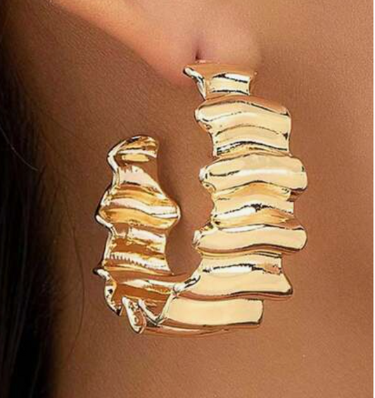 Making Waves Large Hoop Earring