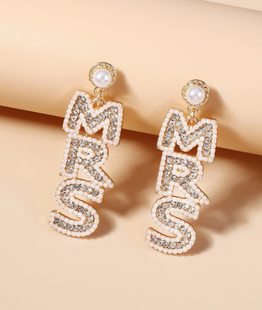 Rose Gold Mrs Earring