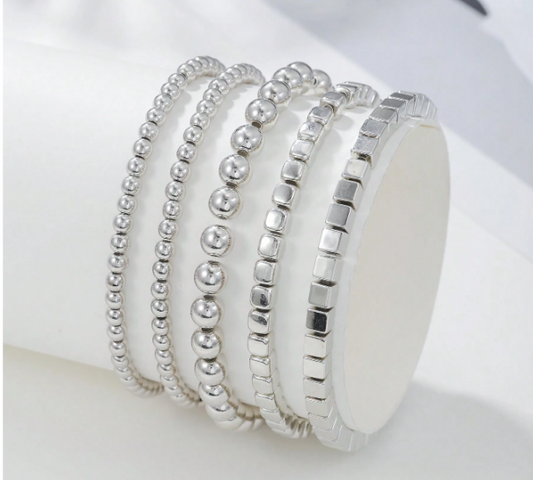 Silver Bead Bracelet