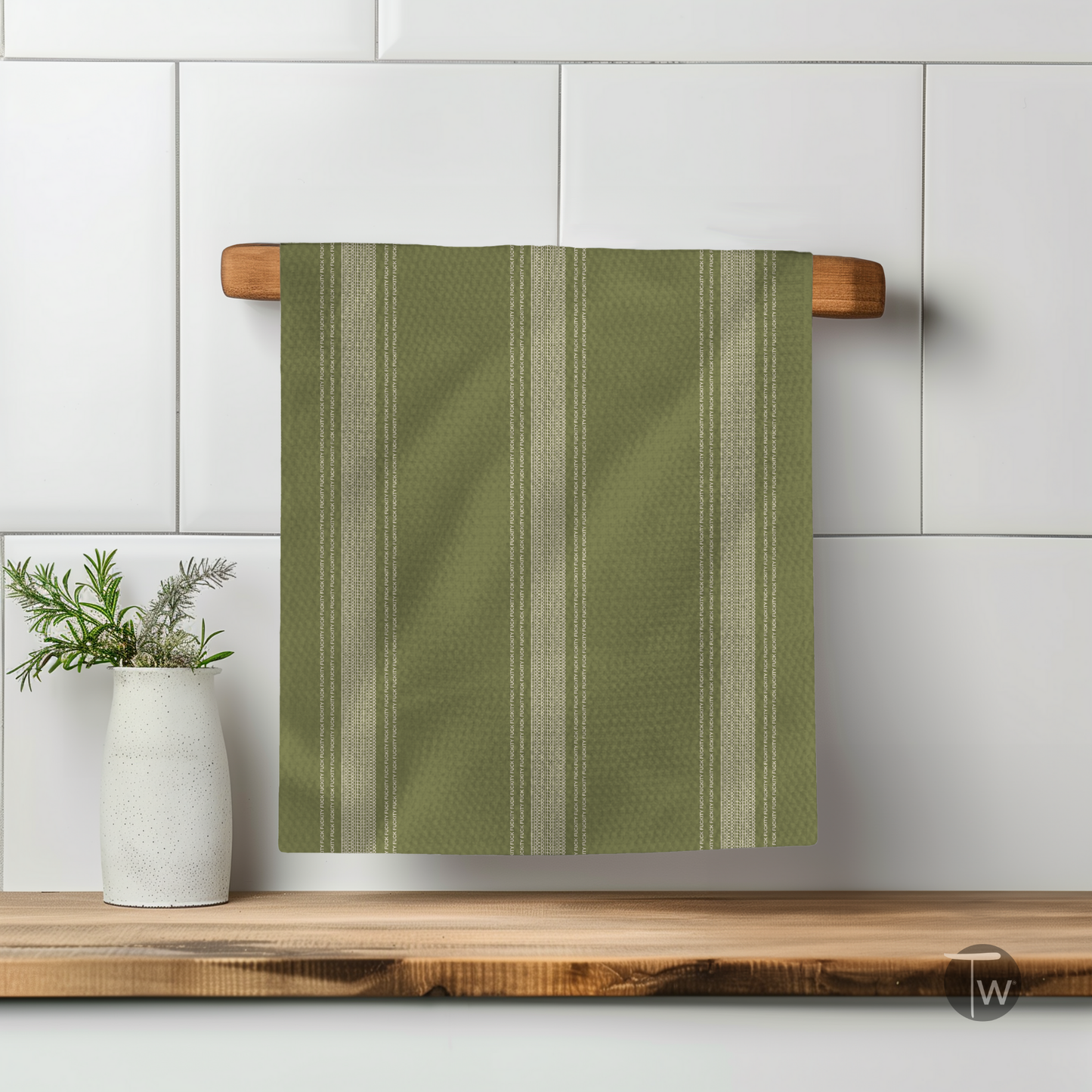 Green Illusion Tea Towel
