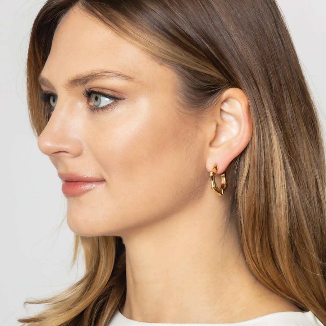 Hexagon Hoop Earring