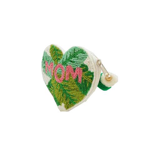 beaded coin purse- Mom Leaf