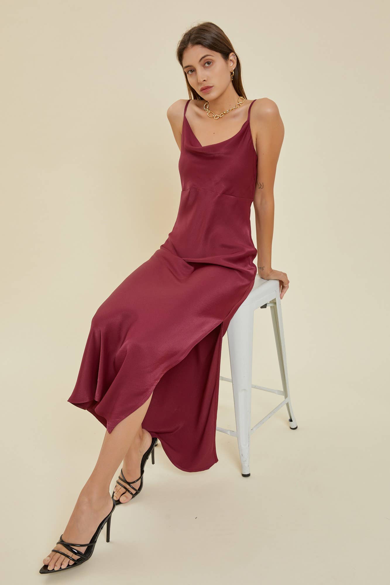 Cowl Neck Slip Dress