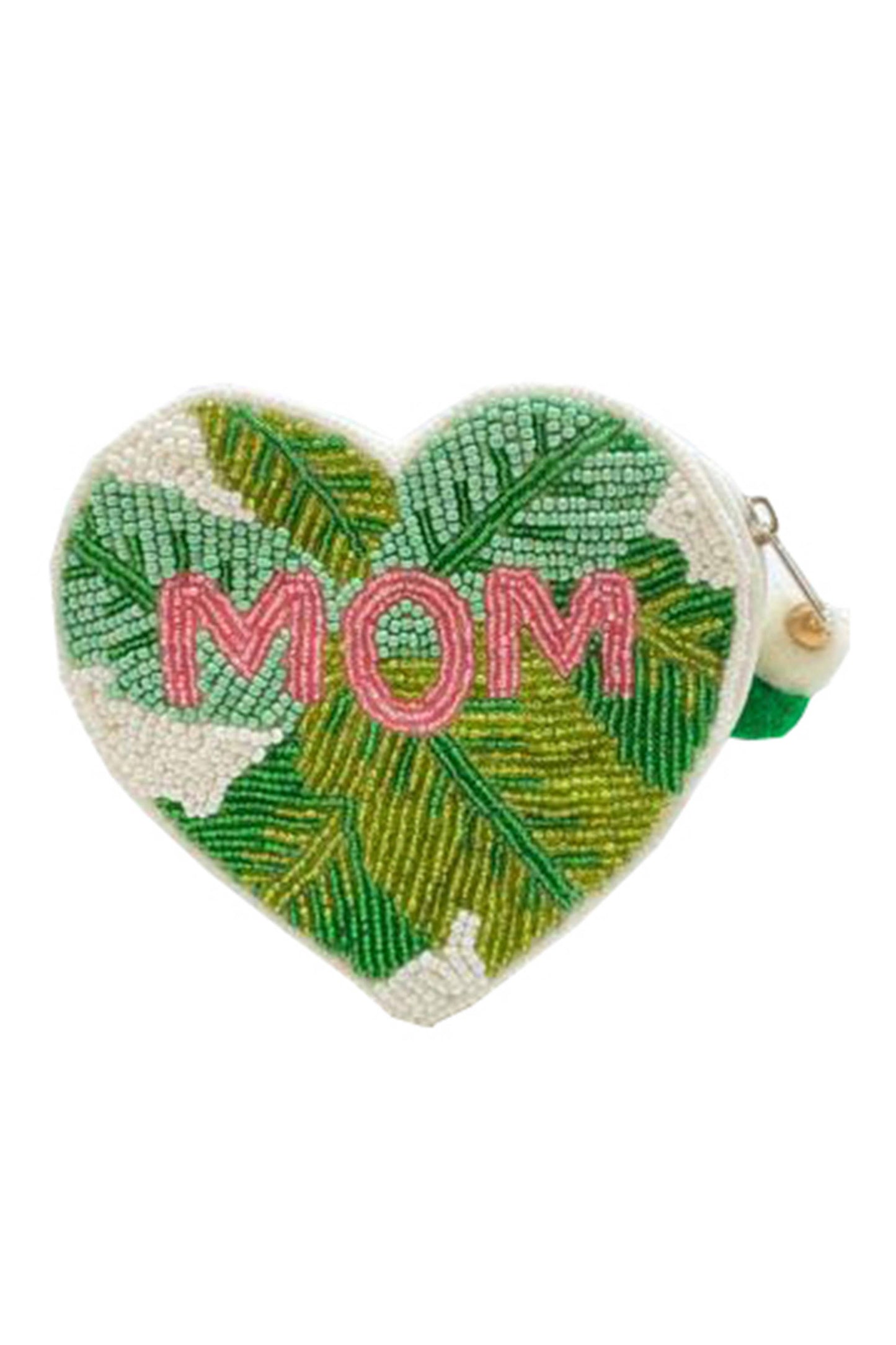 beaded coin purse- Mom Leaf