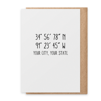 Coordinates - Handwritten - Greeting Card