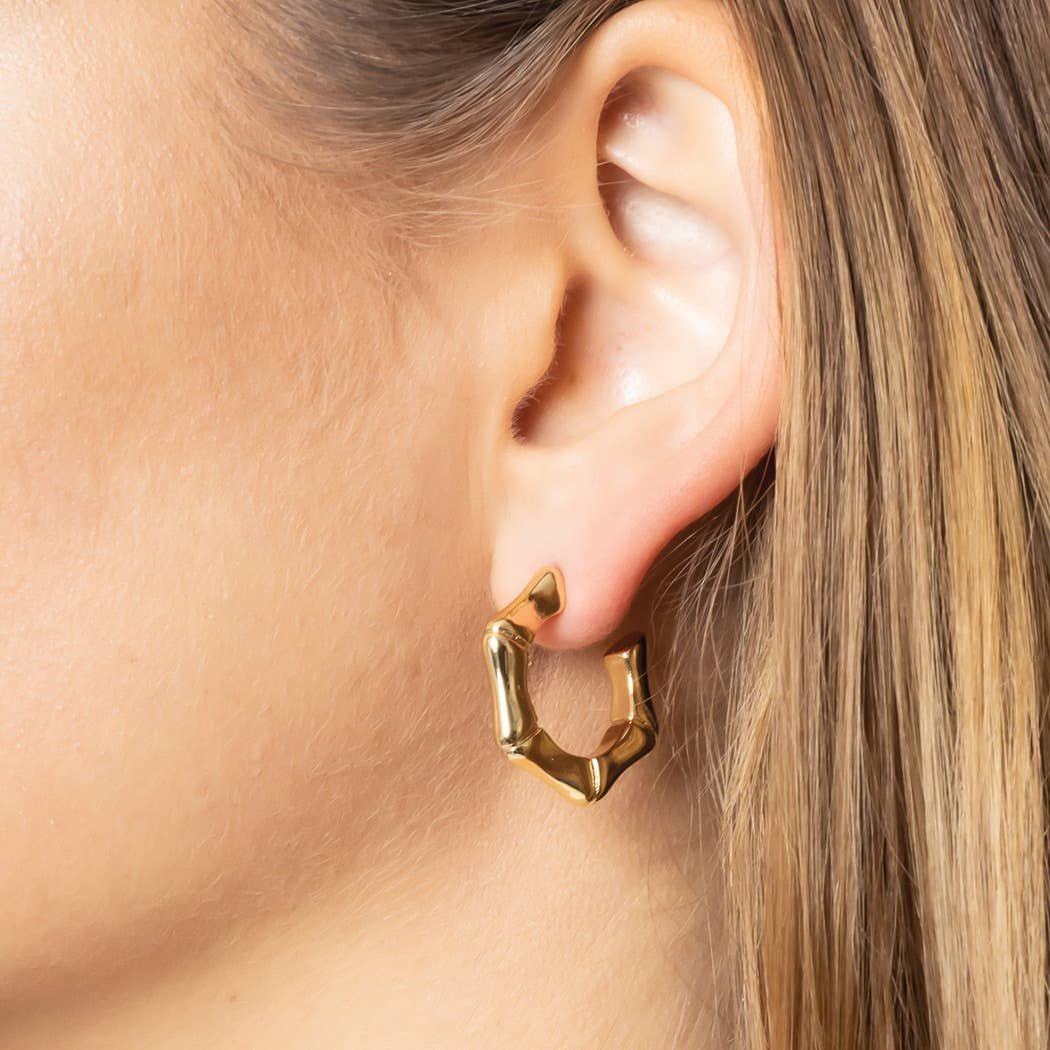 Hexagon Hoop Earring