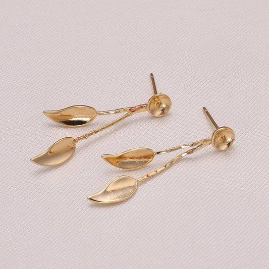 Golden Hanging Leaves Earring