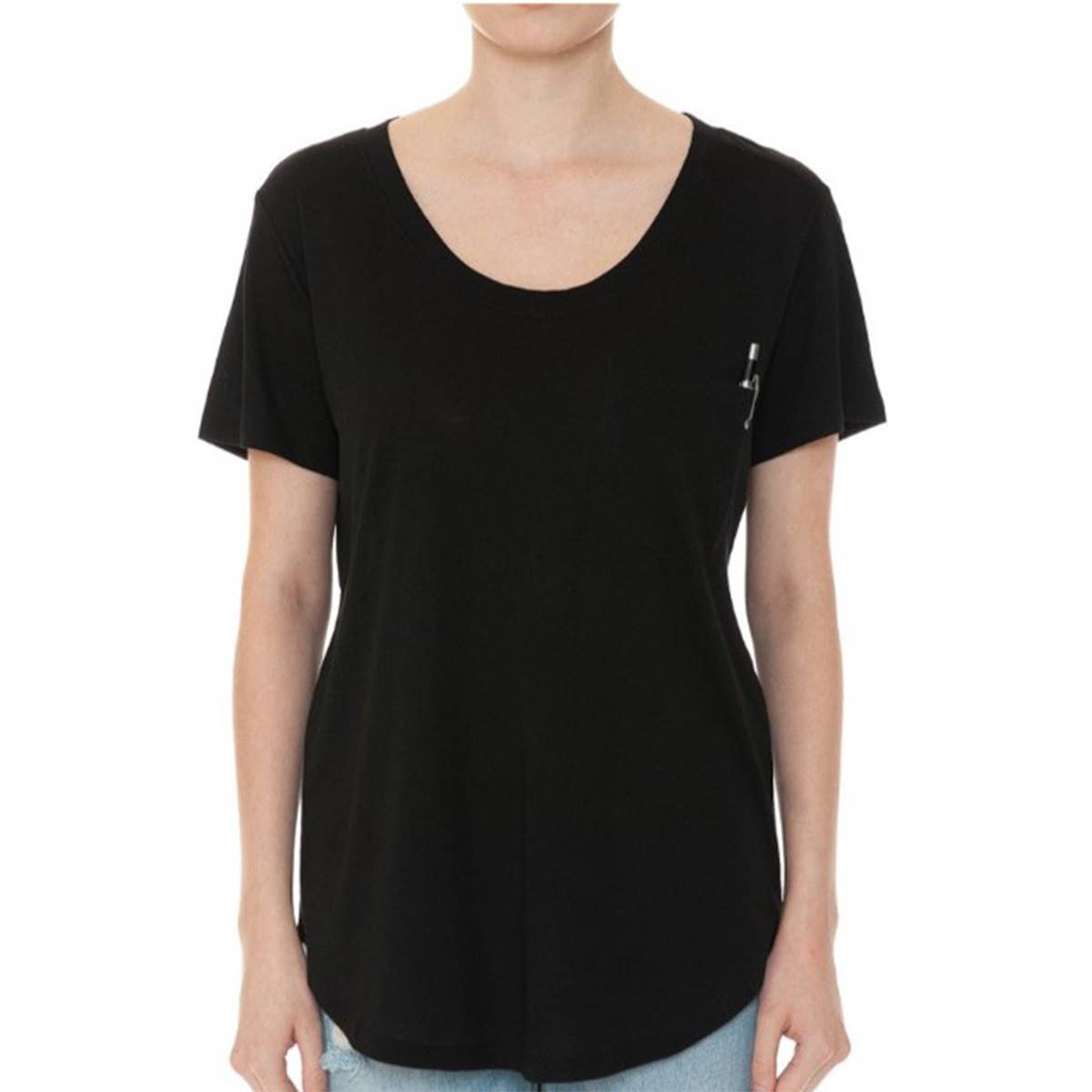 Basic Scoop Neck Top w/ Front Pocket
