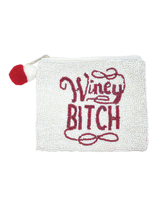 beaded coin purse- Winey Bitch